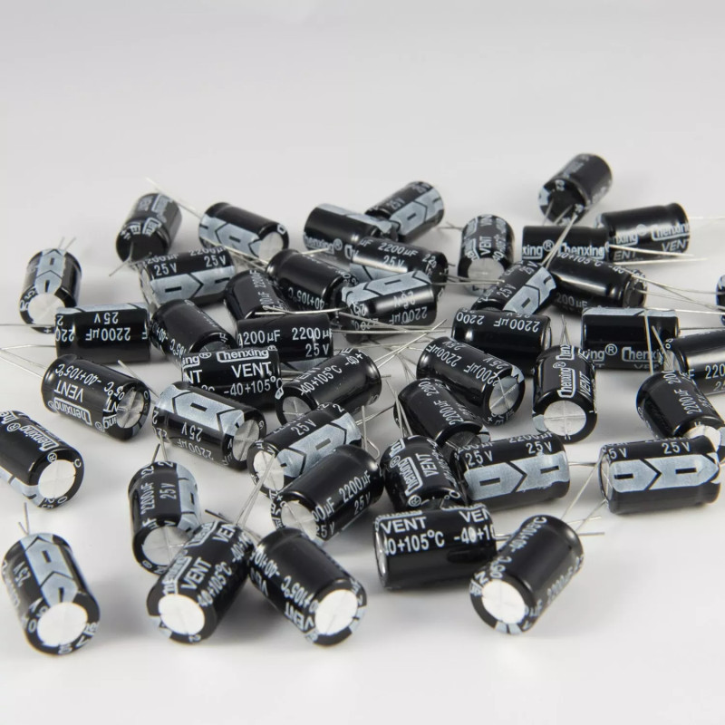 2200uF 25V 105ºC radial electrolytic capacitor