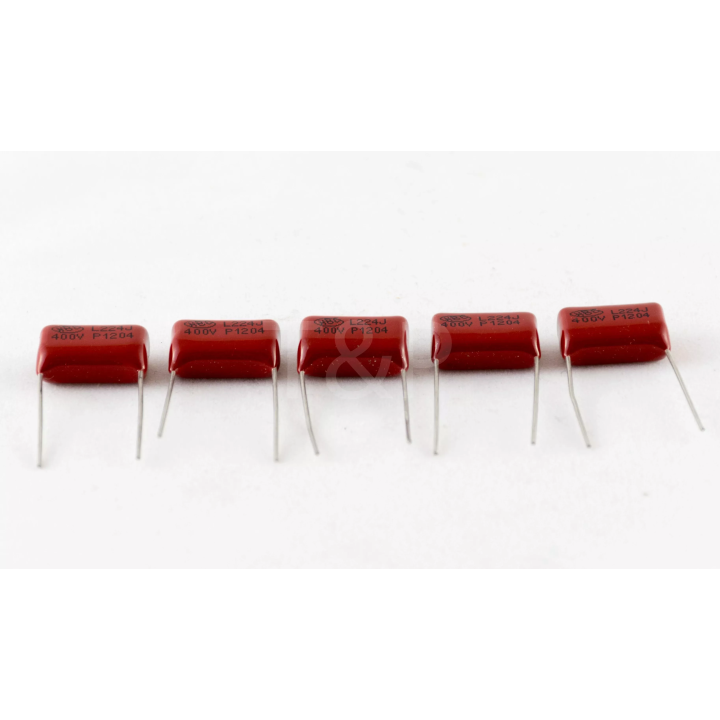 5 x Condensador radial 220nF 400V