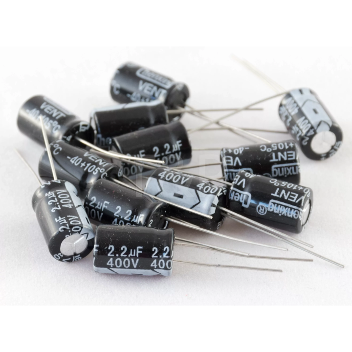 5 x Condensador electrolítico 2.2uF 400V
