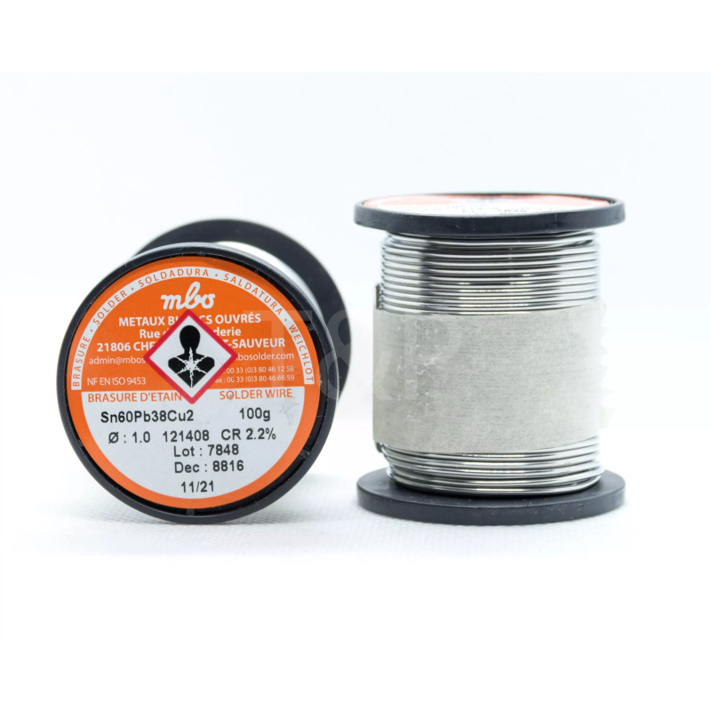 Solder wire 100Gr 1mm MBO trimetal 60SN-40PB-2Cu