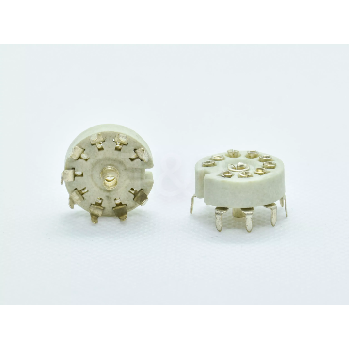 Noval PCB B9A 9 Pins ceramic socket old stock