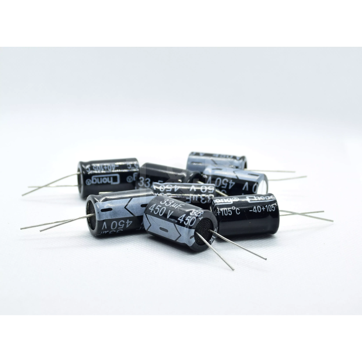 5 x Condensador electrolítico 33uF 450V