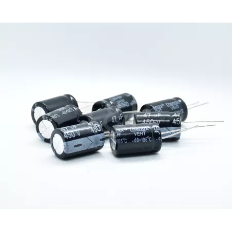 5 x 47uF 450V 105ºC 16x25mm electrolytic capacitors