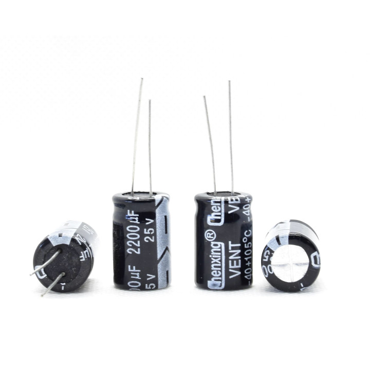 2200uF 25V 105ºC radial electrolytic capacitor