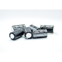 Condensador electrolítico radial NICHICON 100uF 450V 105ºC