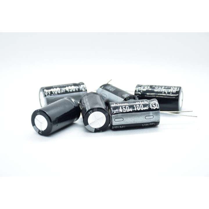 Condensador electrolítico radial NICHICON 100uF 450V 105ºC